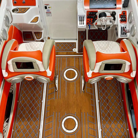 Boat Flooring Sheet EVA Foam Marine Faux Teak Decking Carpet Mats Non Slip Pontoon Brown Self Adhesive Yacht Pat